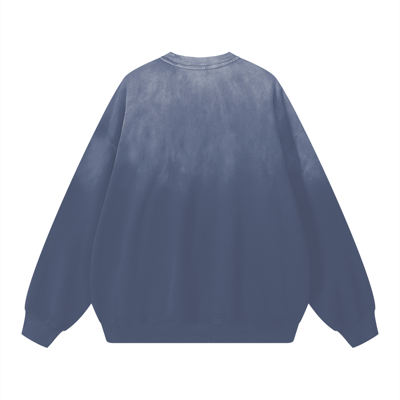 Effortless Athleisure Pure Cotton Handcrafted Monkey Wash Drop-Shoulder Sweatshirt