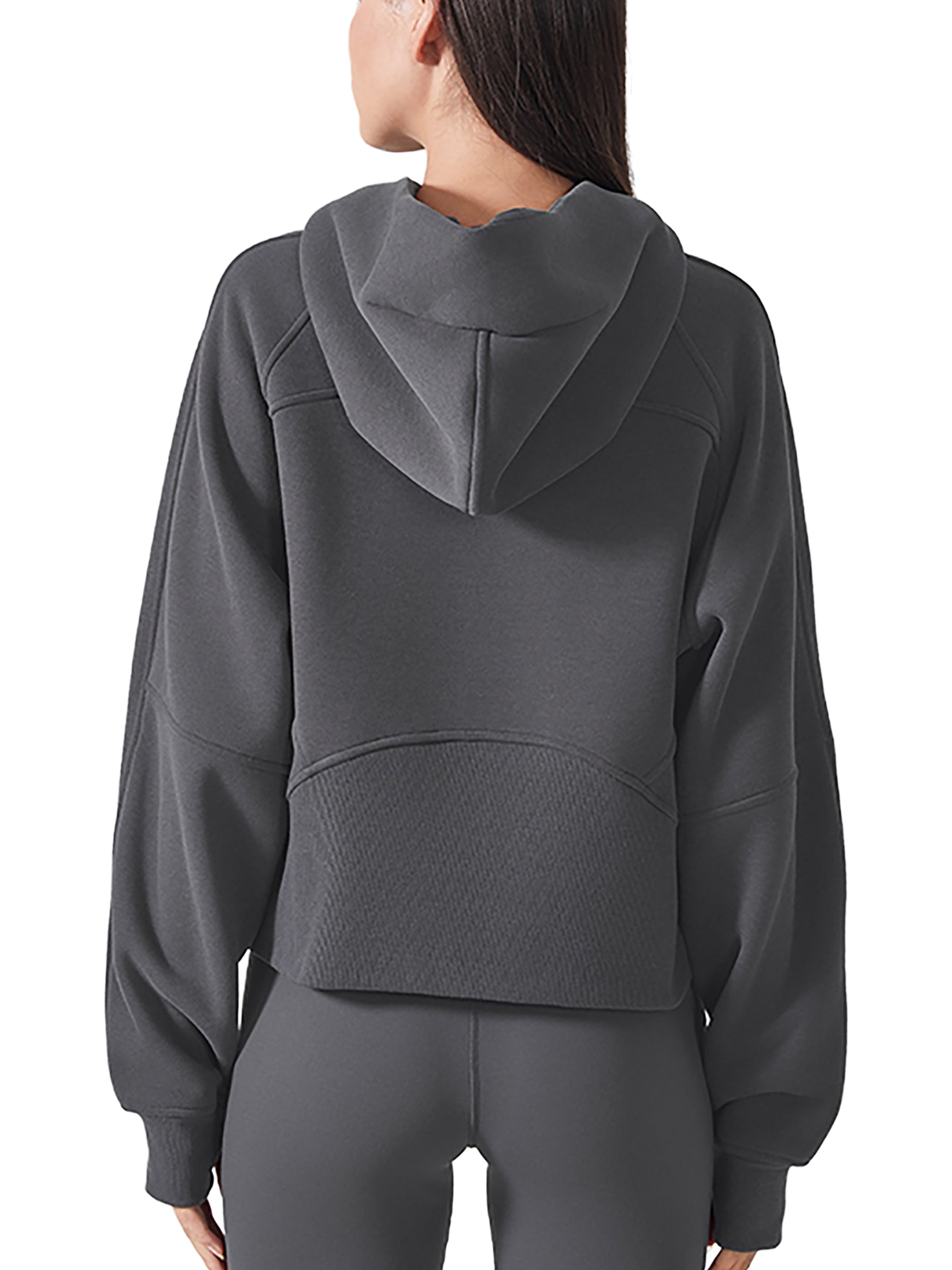 Cropped Zip-Through Hoodie