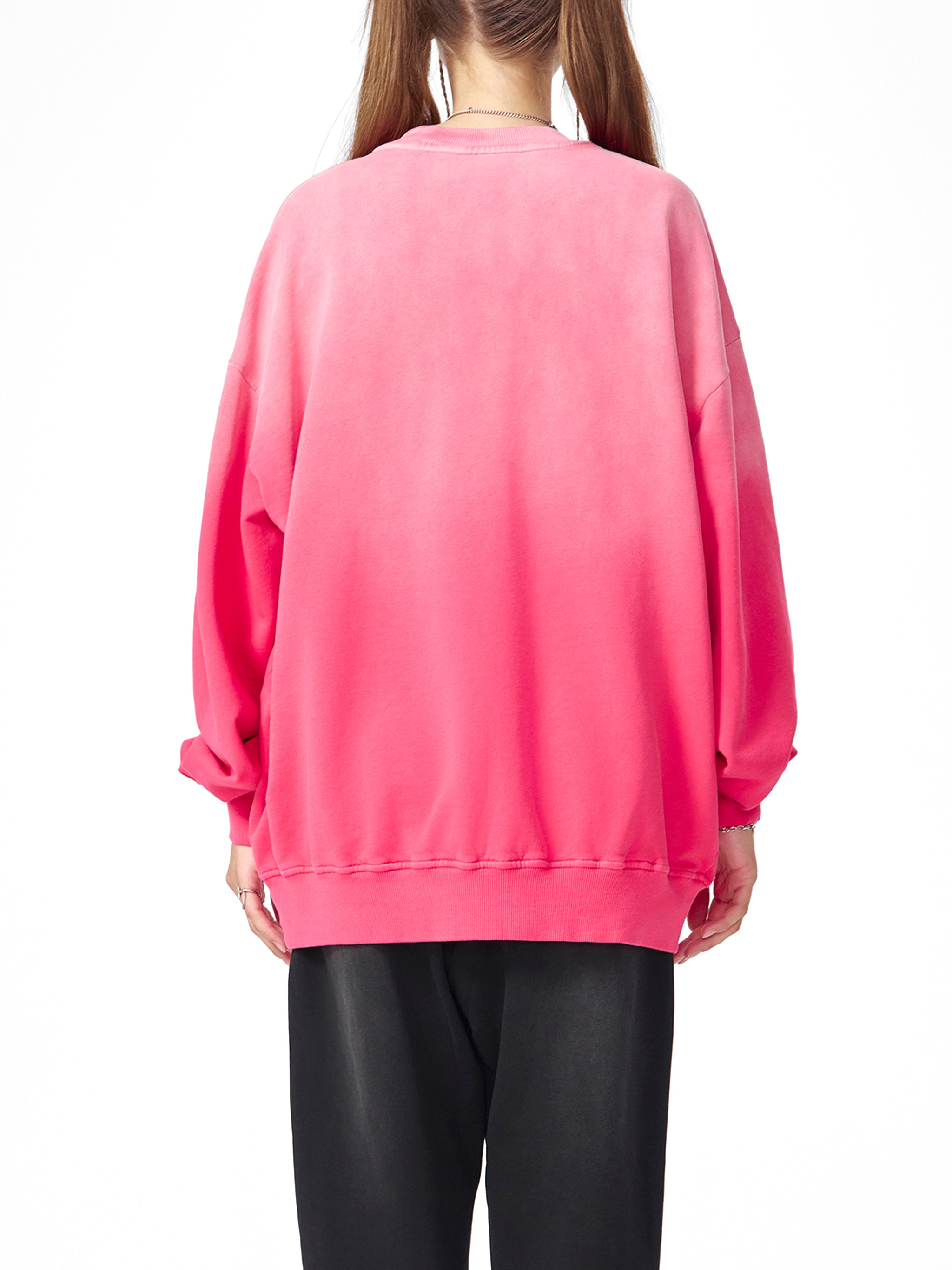 Effortless Athleisure Pure Cotton Handcrafted Monkey Wash Drop-Shoulder Sweatshirt