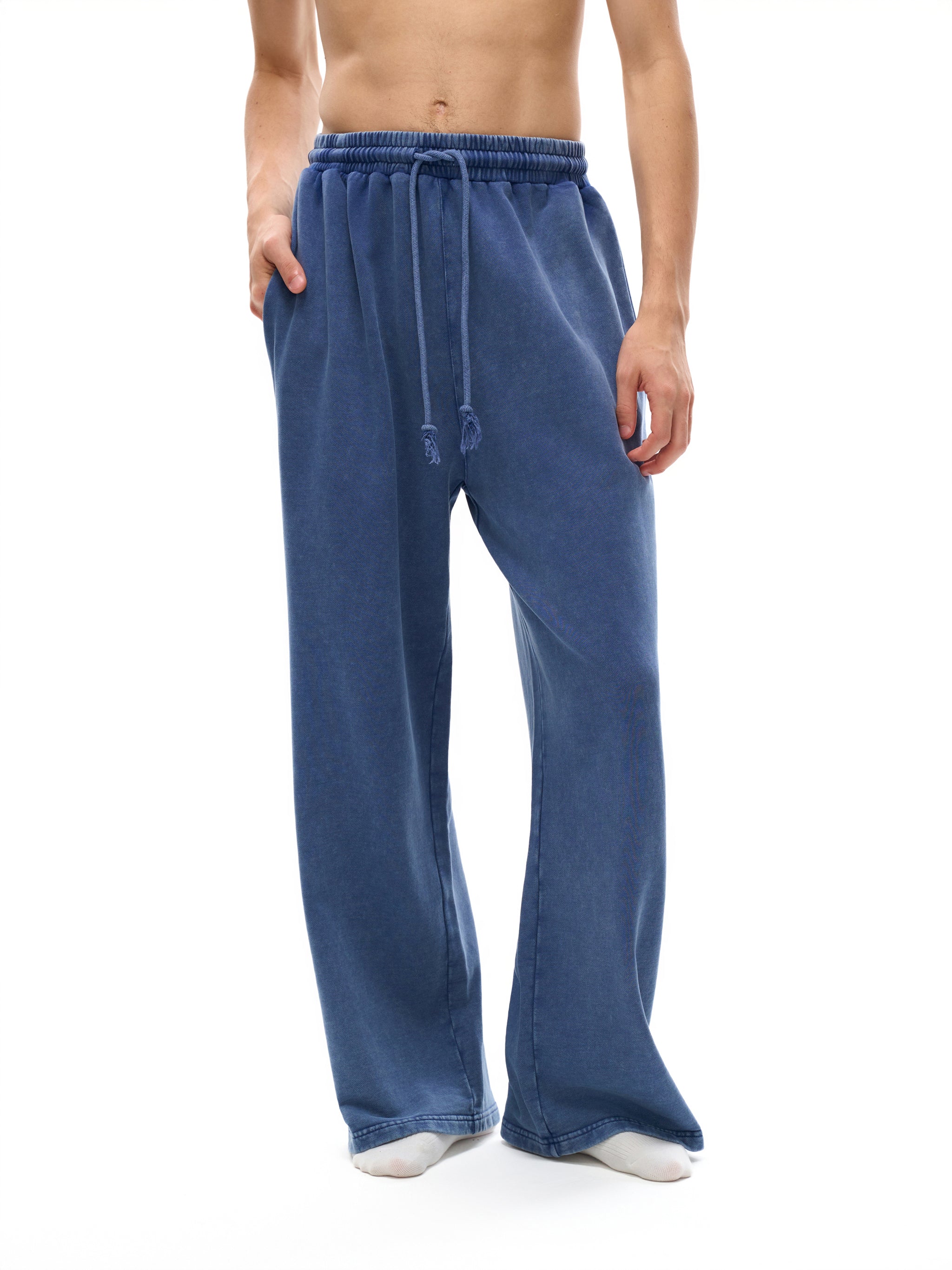 Acid Wash Straight Leg Pants - 360 GSM